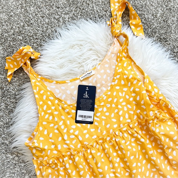 NWT Boutique | Multi Tier Yellow Dot Dress - Picture 4 of 5